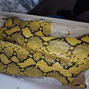 Yellow Snakeskin Boots